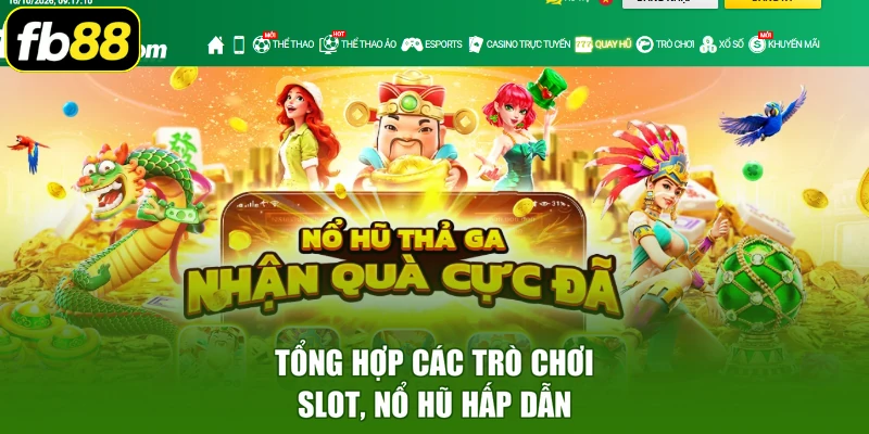 Tổng hợp các trò chơi slot, nổ hũ hấp dẫn tại FB88